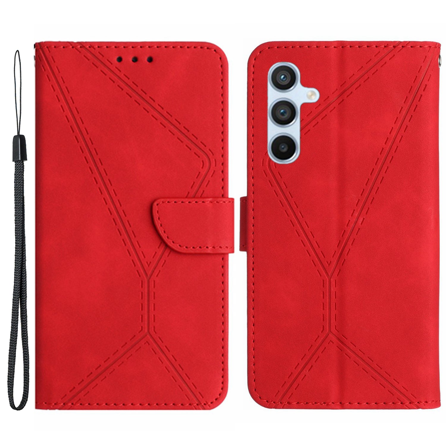 HT05 For Samsung Galaxy S23 FE Phone Case Wallet Imprinted Line Skin-touch PU Leather TPU Phone Stand Cover HT05 For Samsung Galaxy S23 FE Phone Case Wallet Imprinted Line Skin-touch PU Leather TPU Phone Stand Cover